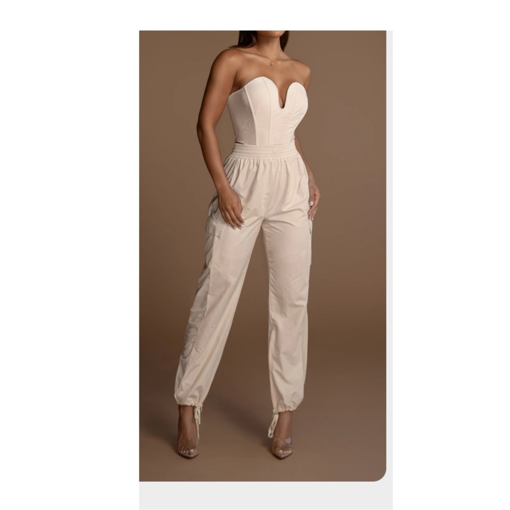 JLUXLABEL Cream Track Pants